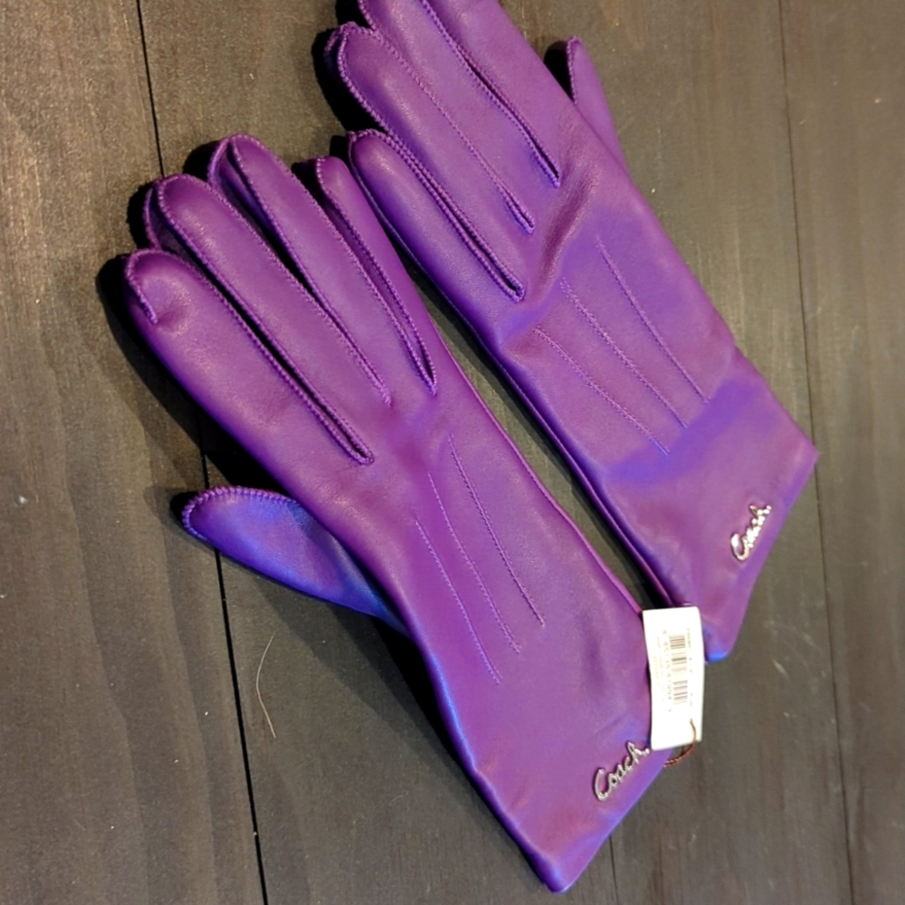 Purple Coach gloves